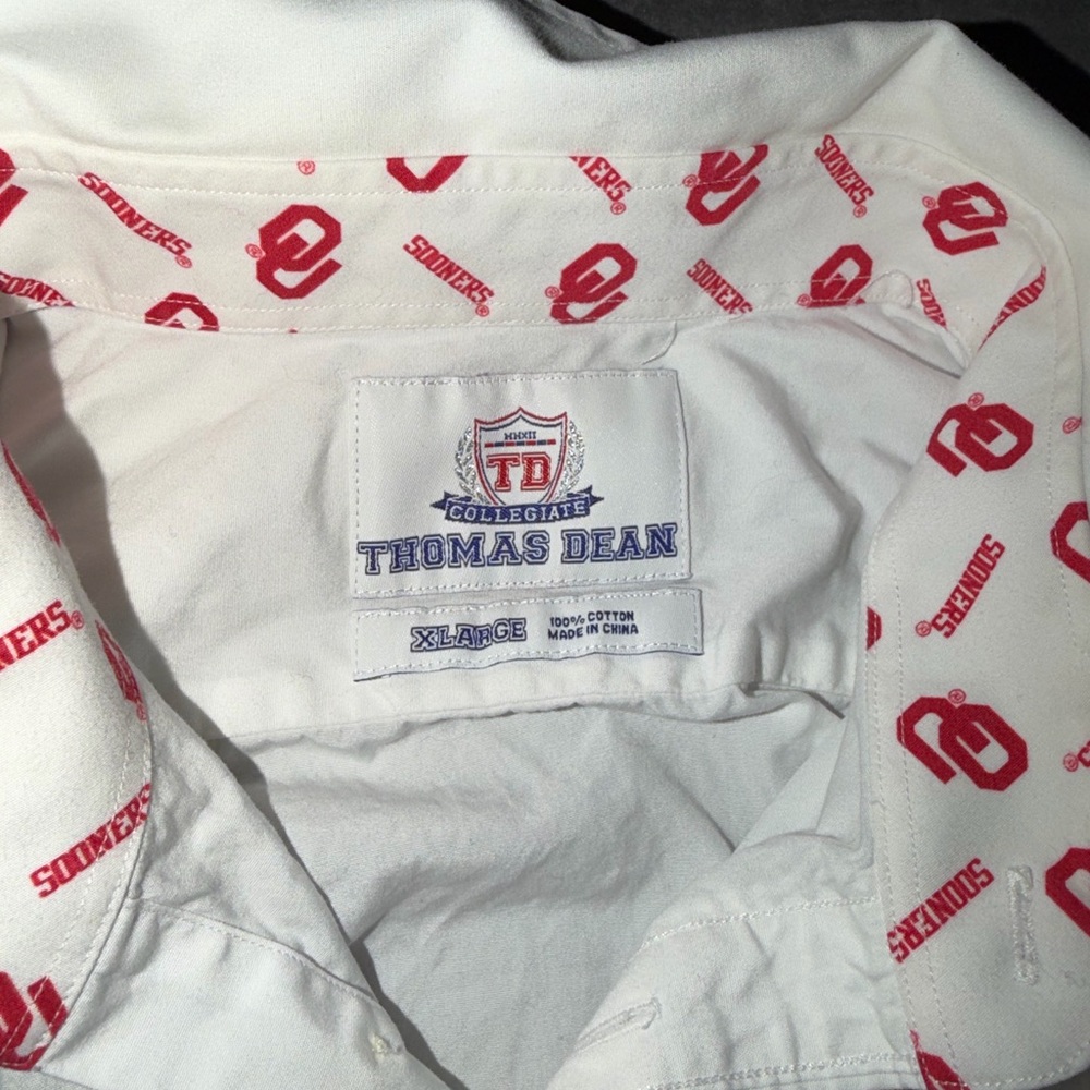 Womens  Thomas Dean Button Up OU Sooners Shirt Size XL - Picture 2 of 3
